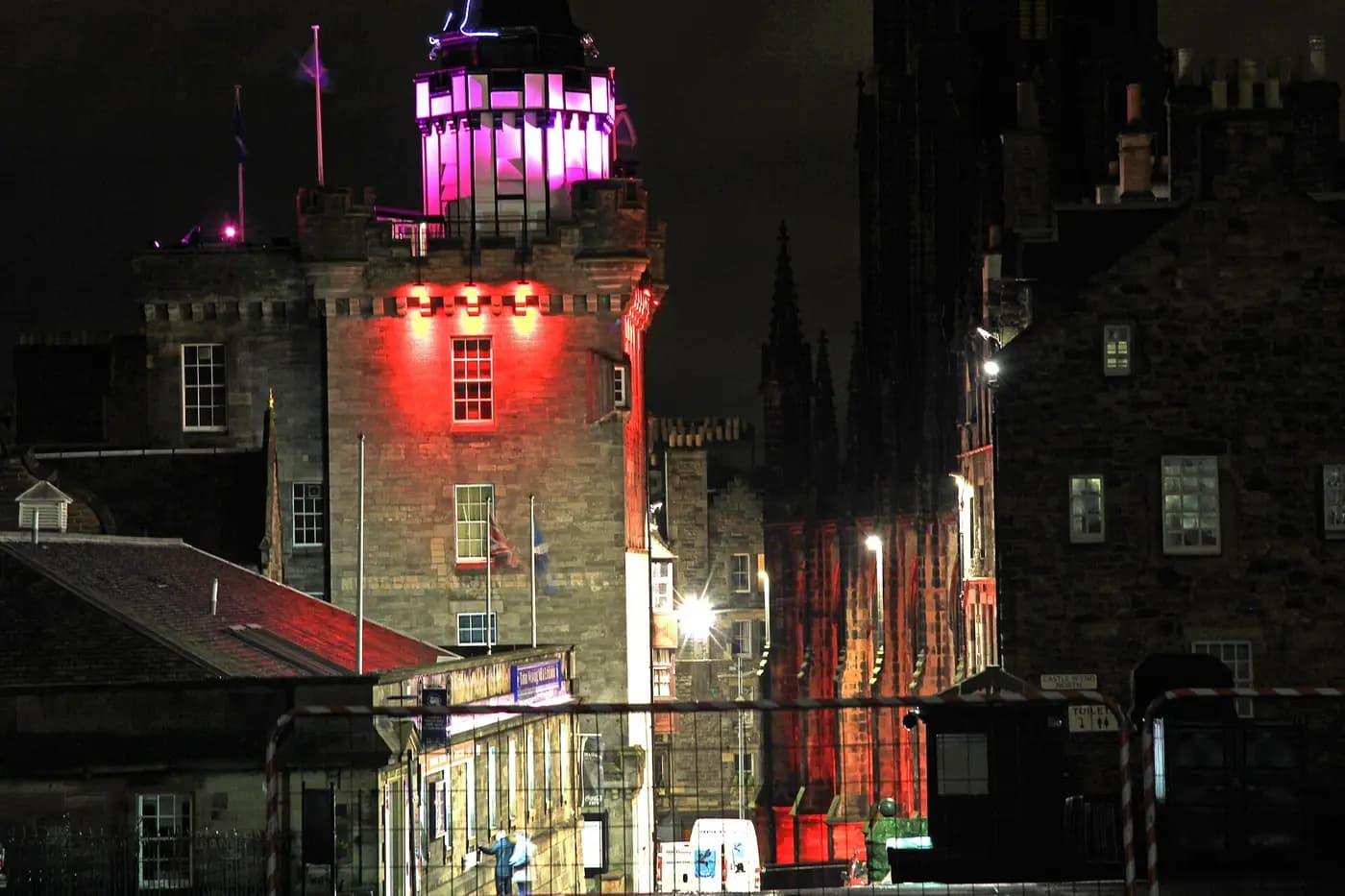 The Royal Mile running down from Edinburgh Castle through the Old Town