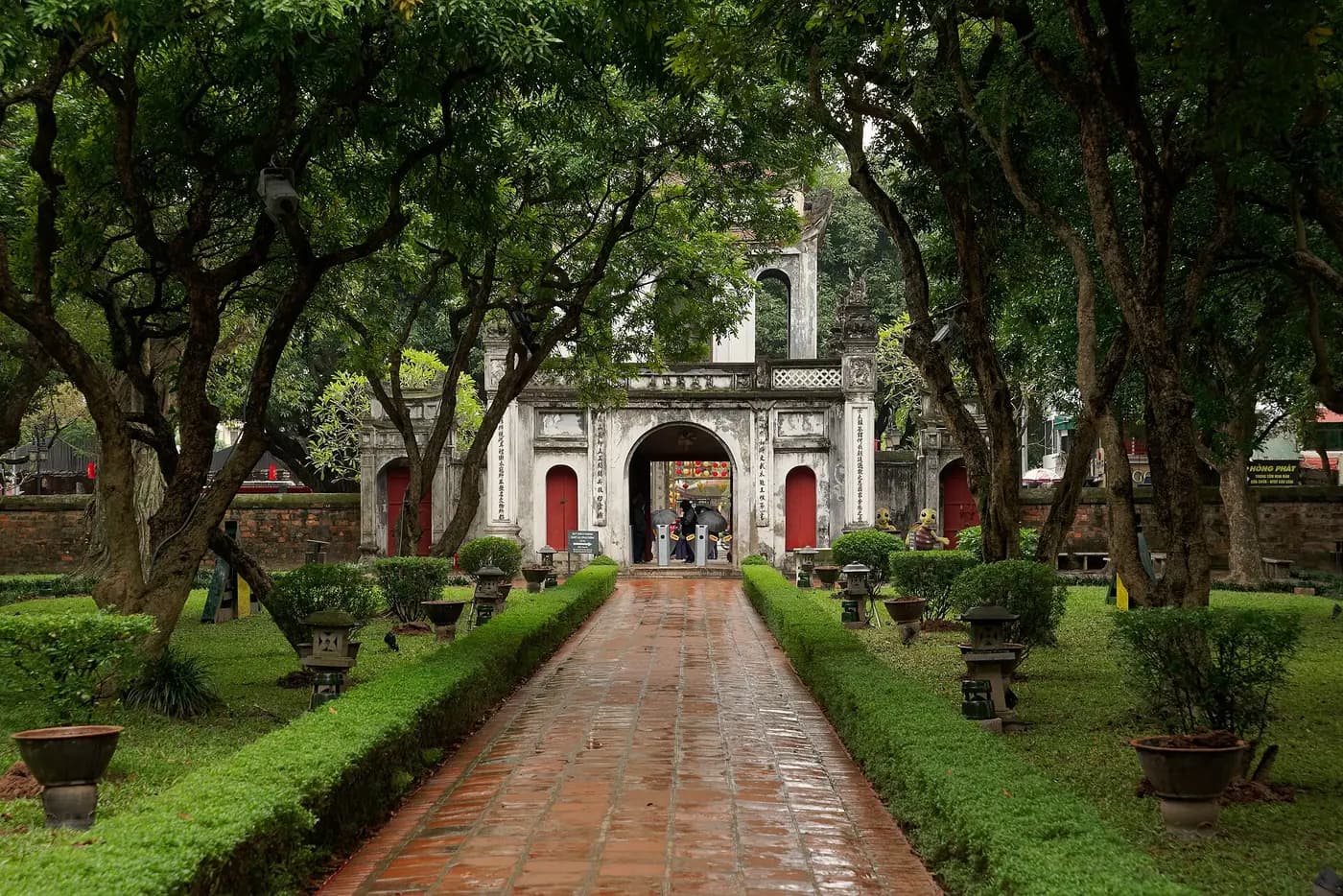 The main gate of the Temple of Literature in Hanoi