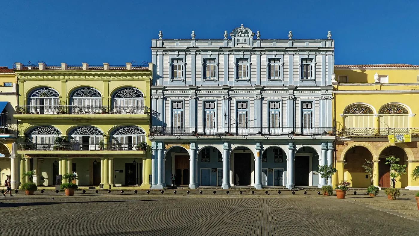 Colonial buildings around Plaza Vieja in Old Havana