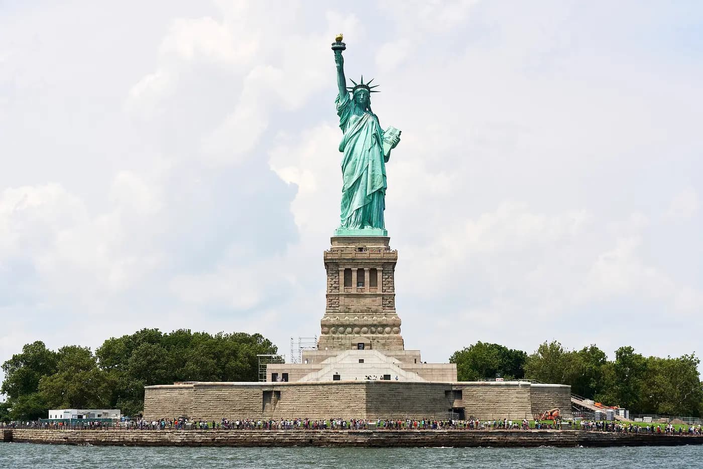 The Statue of Liberty on Liberty Island in New York Harbor