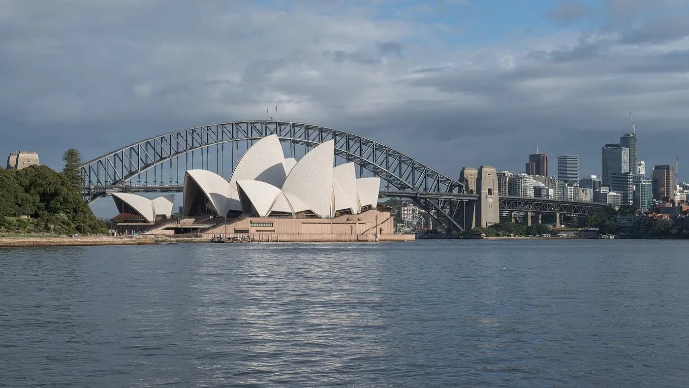 Sydney Harbour Bridge and Opera House across the water