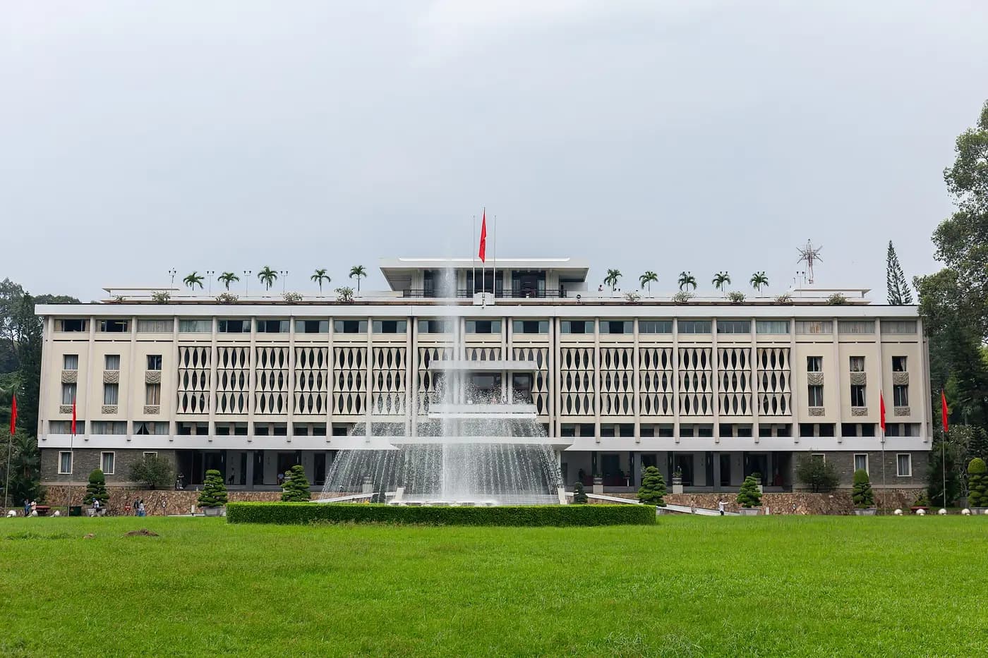 The front of Independence Palace in Ho Chi Minh City, which North Vietnamese tanks entered on 30 April 1975
