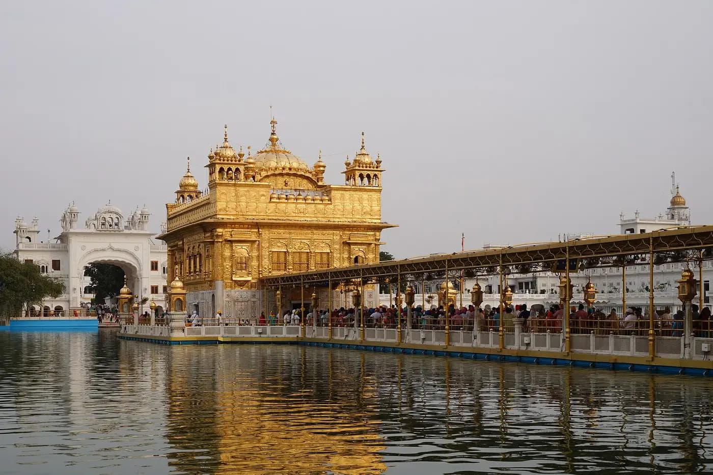The Golden Temple (Harmandir Sahib) in its pool at Amritsar