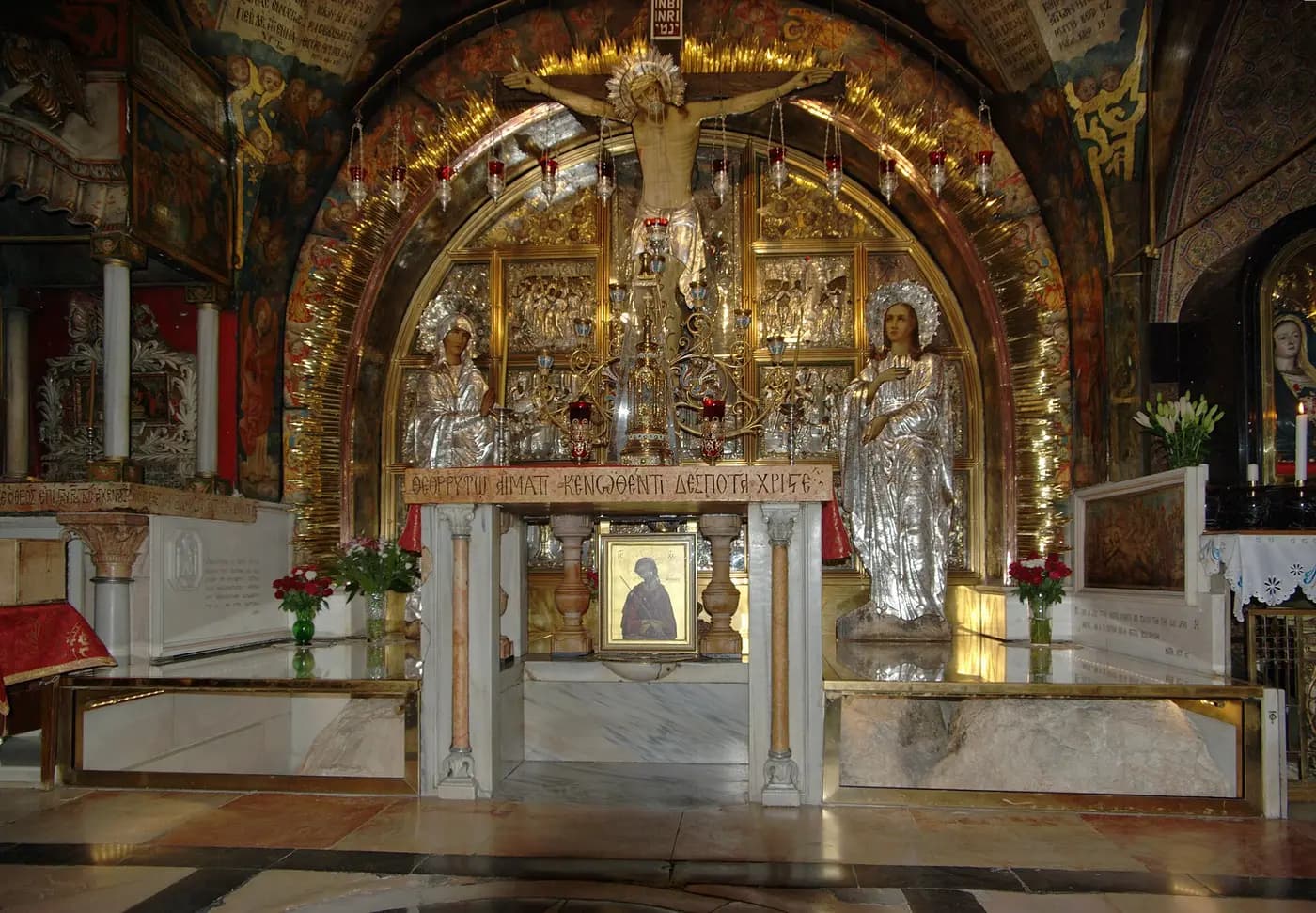 The facade of the Church of the Holy Sepulchre in Jerusalem