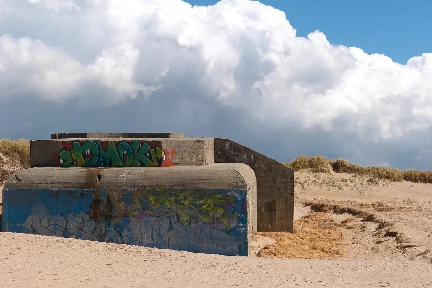 A concrete Atlantic Wall bunker on the Danish coast
